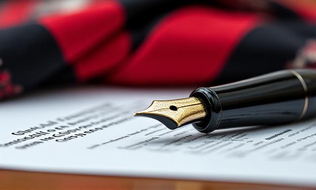 Caneta e papel sobre contrato esportivo